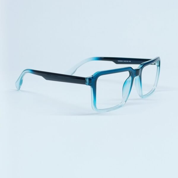 Premium Ocean Blue Transparent Square Eyeglass Frame | Stylish Unisex Eyewear